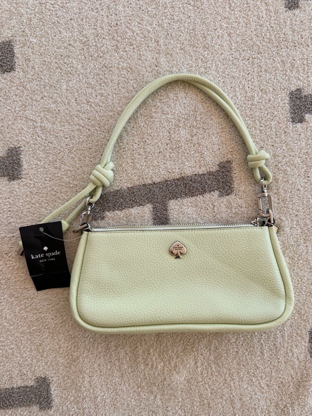 kate spade Pebbled Leather Crossbody Bag in Pale Green
